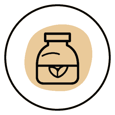 Apothecary jar with a leaf icon